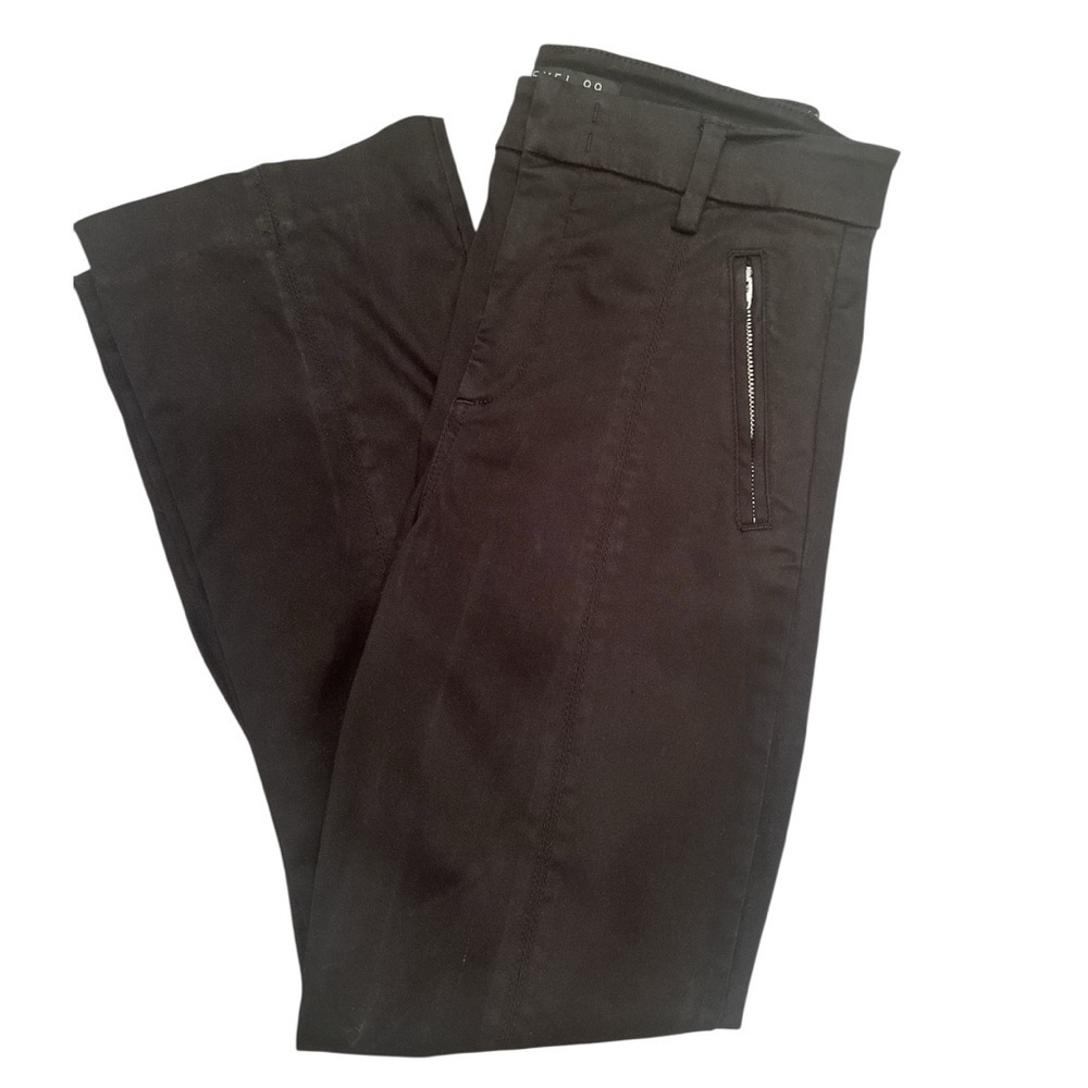 Level 99 Black Pants Zipper Accent  Flare Leg Casual Stretchy Comfy Grunge Sz 27